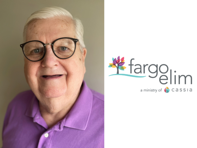 Gary Skramstad headshot and Fargo Elim logo