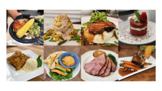 This is a collage of food that Cassia's culinary staff have made for residents