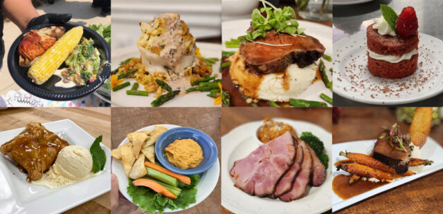 This is a collage of food that Cassia's culinary staff have made for residents