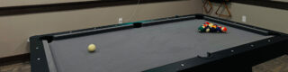 pool table in the cue room