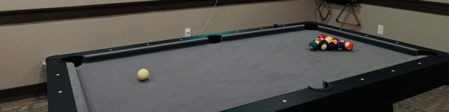 pool table in the cue room