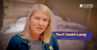 Terri Joski-Lang talks during a segment of Inside Senior Living